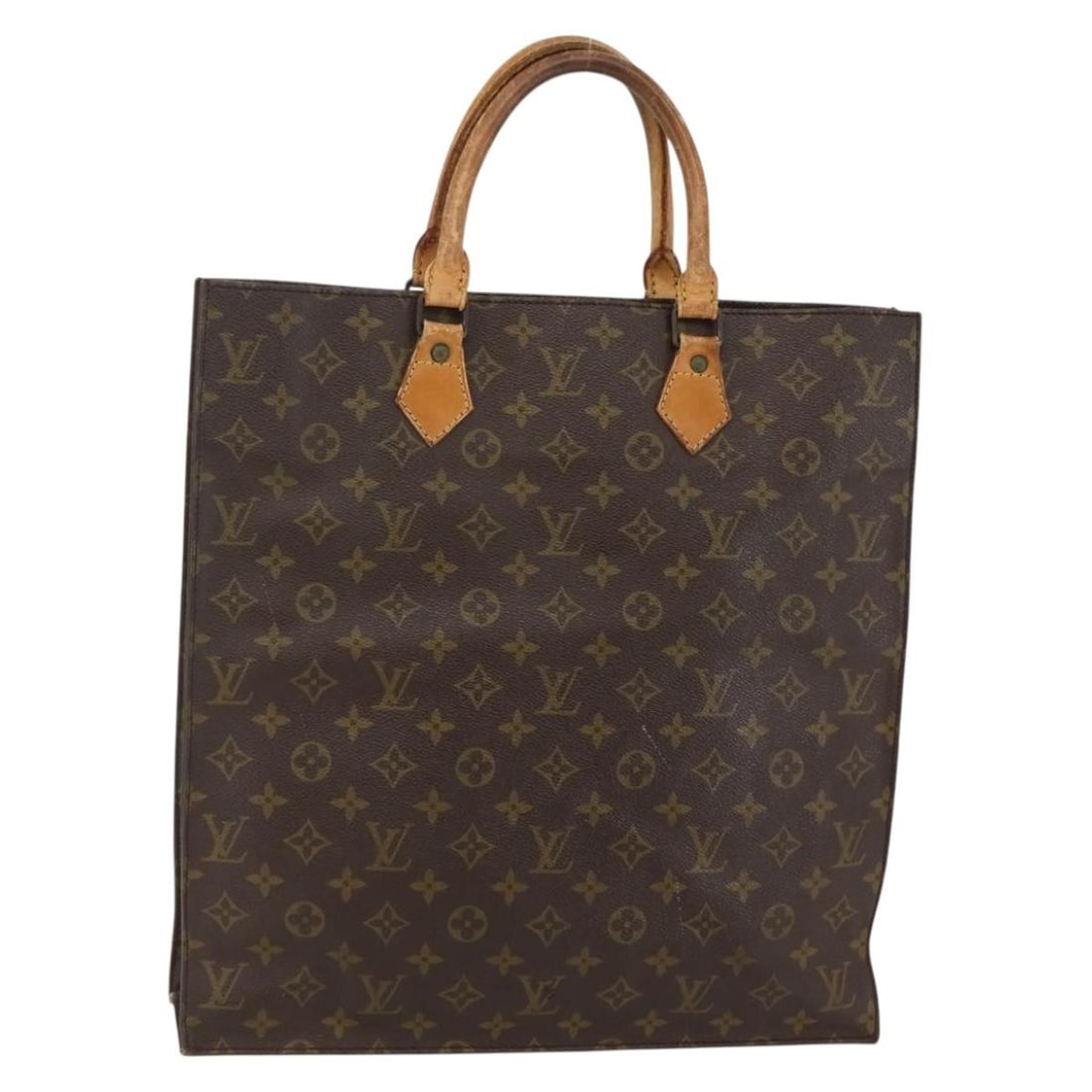 LOUIS VUITTON Monogram Sac Plat Hand Bag M51140 Made in France (1 of 18)