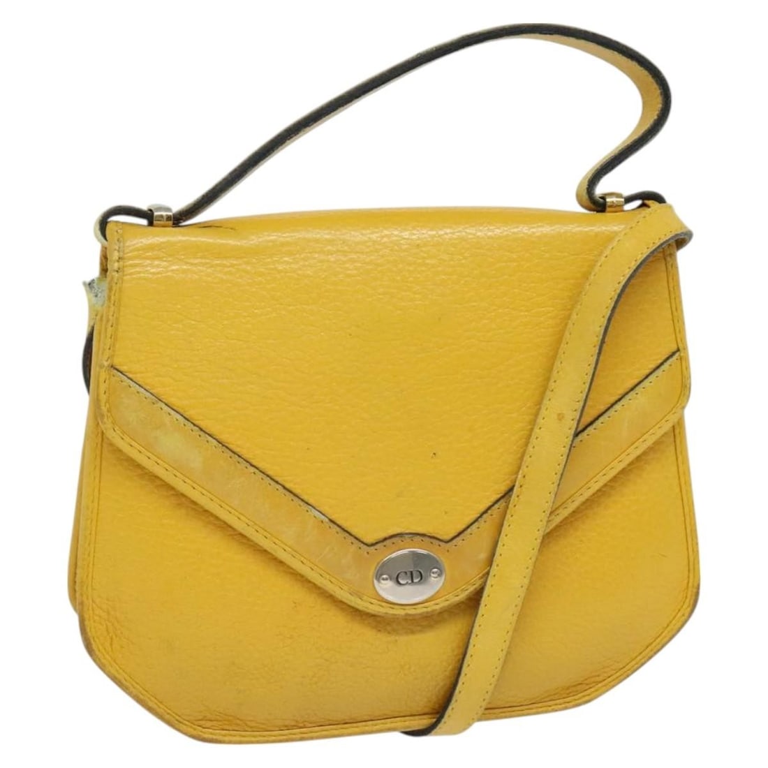 Christian Dior Leather Handbag Yellow Gold 2way Auth Made in France (1 of 18)