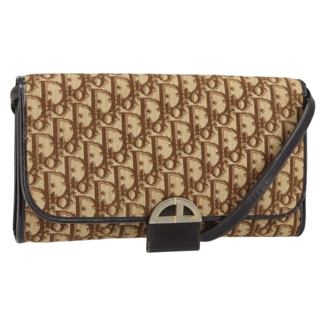 Christian Dior Beige Gold Trotter Canvas Shoulder Bag Auth 150566 (1 of 18)