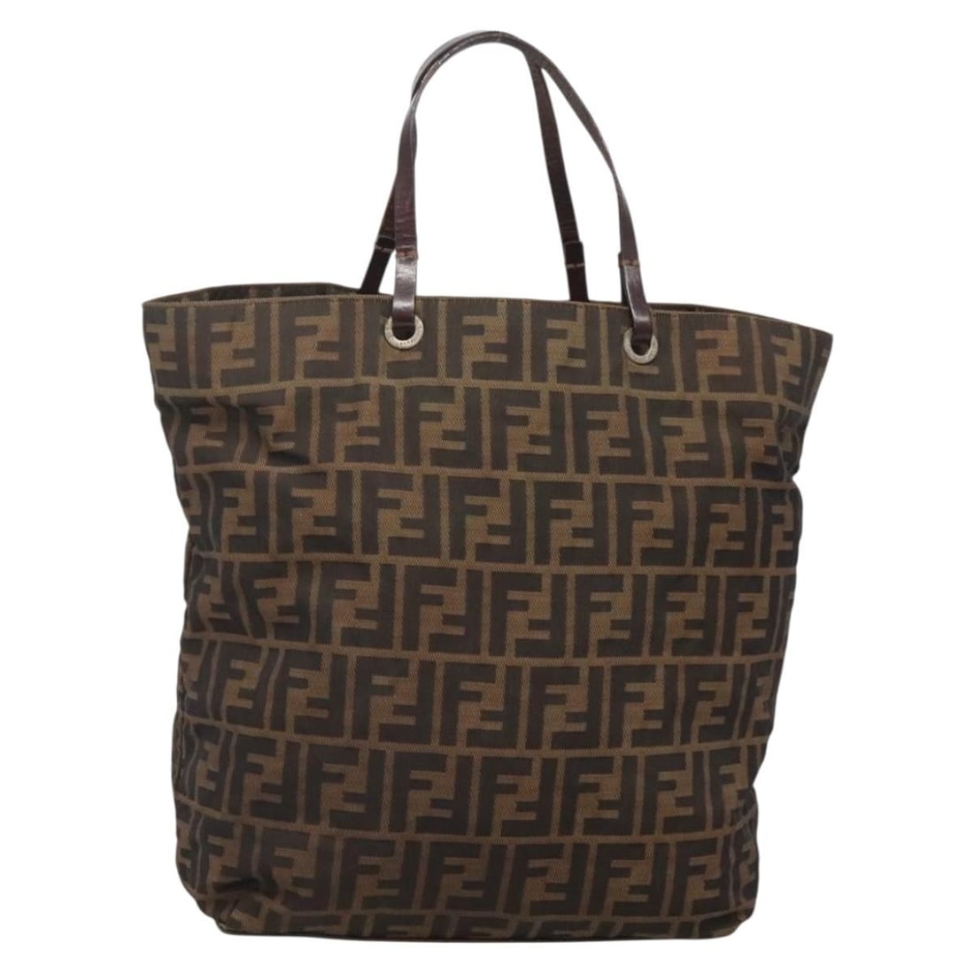 Fendi Zucca Canvas Hand Bag Black Brown Made in Italy (1 of 18)