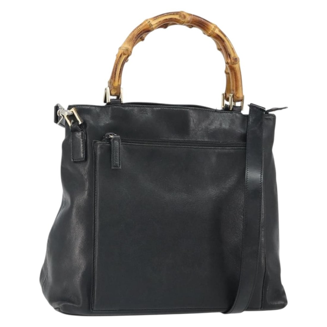 Gucci Black Leather Bamboo Top Handle Bag with Detachable Shoulder Strap (1 of 18)