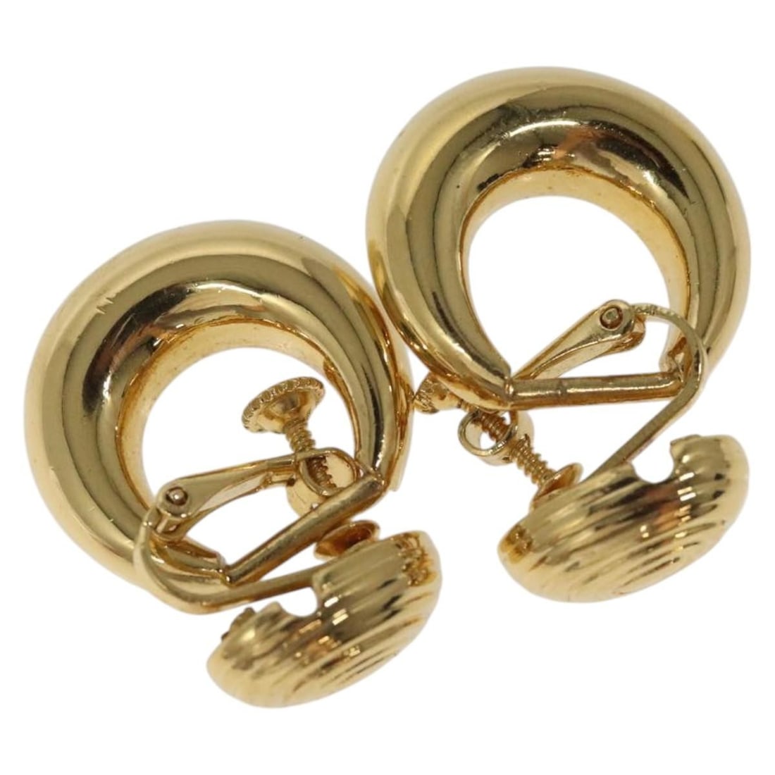 Saint Laurent Gold Metal Earrings Authentic Style bs22968 (1 of 15)