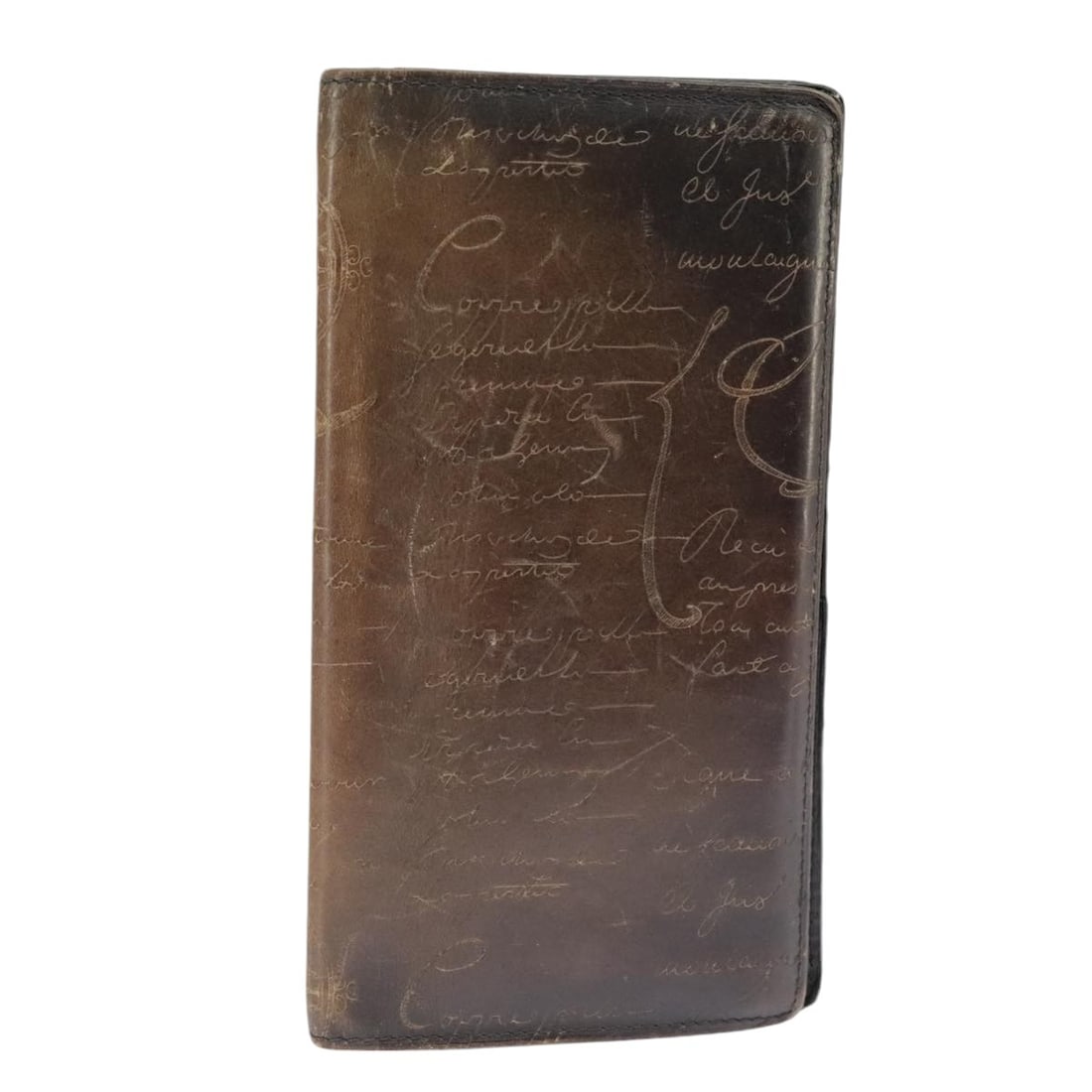 Berluti Calligraphy Long Wallet Brown Leather Authentic (1 of 18)