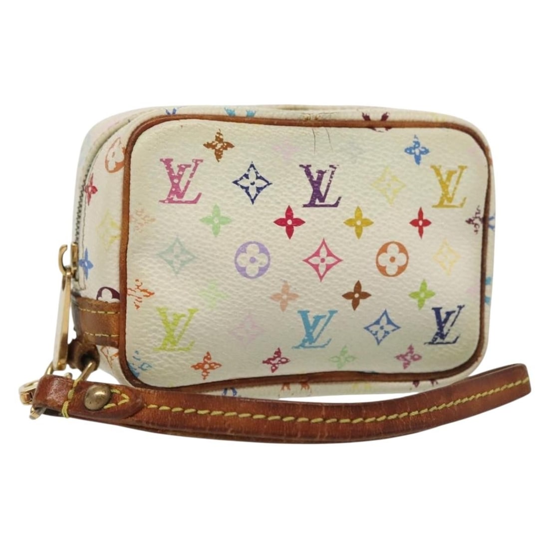 LOUIS VUITTON Monogram Multicolor Trousse Wapity Pouch White M58033 Auth (1 of 18)