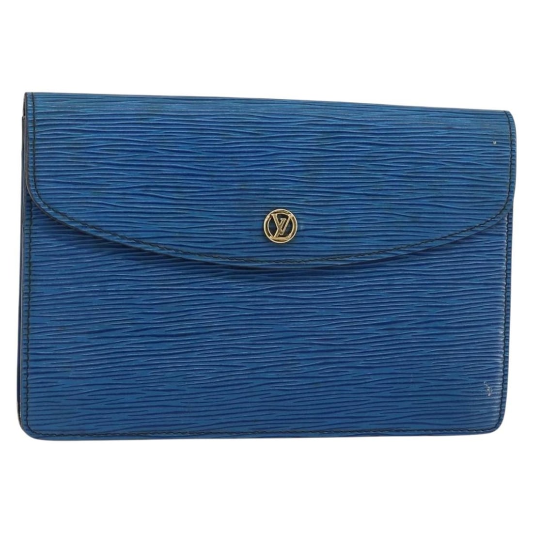 LOUIS VUITTON Epi Montaigne 23 Blue Clutch Bag M52665 Auth (1 of 18)