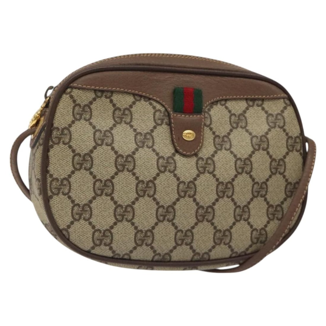GUCCI GG Supreme Sherry Line Shoulder Bag Beige Gold 007 754 6112 Auth: GUCCI GG Supreme Sherry Line Shoulder Bag Beige Gold 007 754 6112 Auth This GUCCI GG Supreme Web Sherry Line Shoulder Bag is a sophisticated accessory crafted from durable GG Canvas. The exterior feat