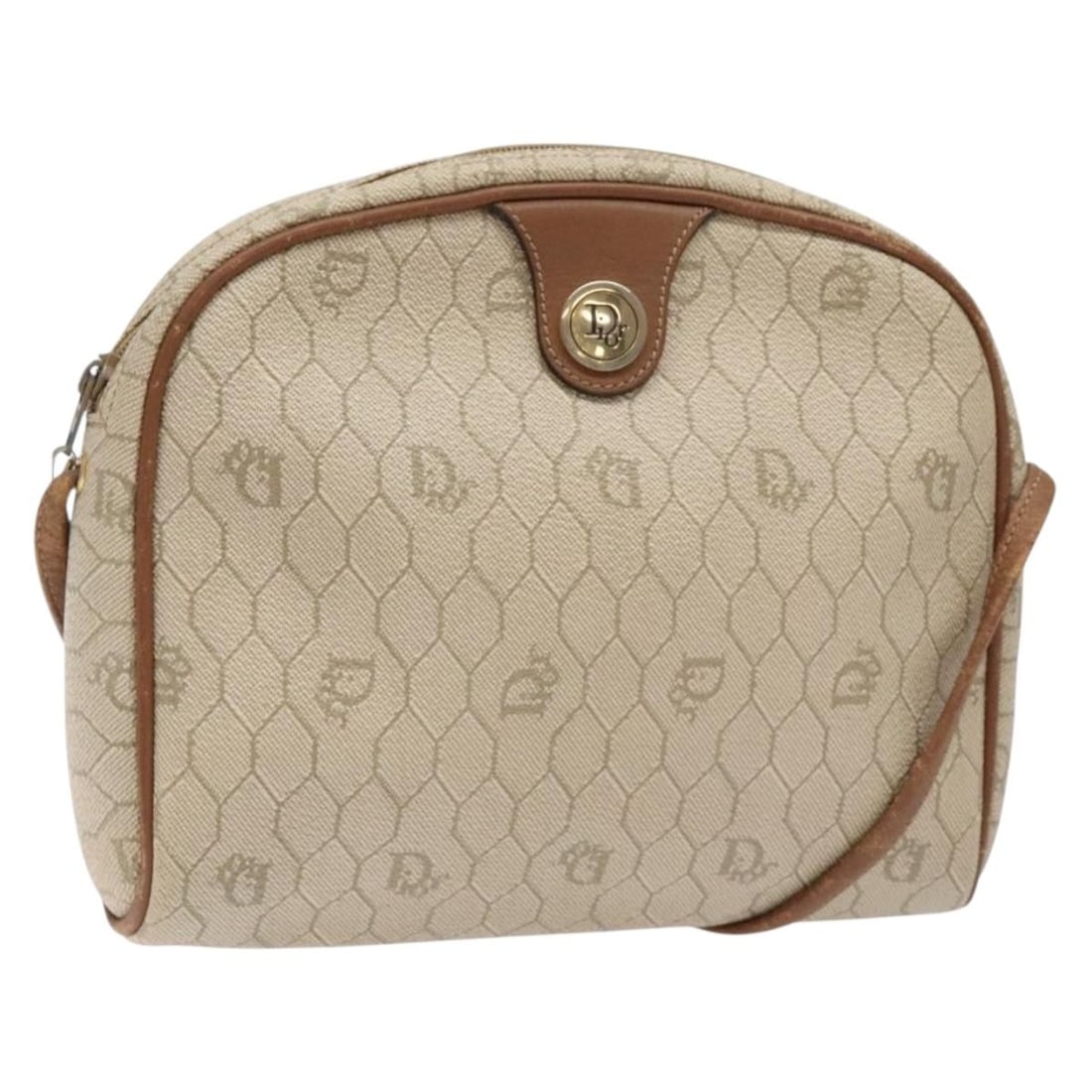 Christian Dior Honeycomb Canvas Shoulder Bag PVC Beige Gold BA5486: Christian Dior Honeycomb Canvas Shoulder Bag PVC Beige Gold BA5486 This elegant Christian Dior Honeycomb Canvas Shoulder Bag is a chic accessory that seamlessly combines style and practicality. Crafte