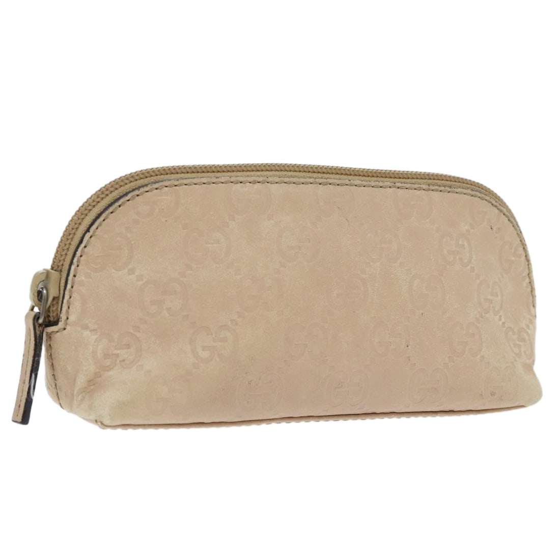 GUCCI GG Canvas Pouch 272367 Leather Beige Gold Authentic (1 of 17)
