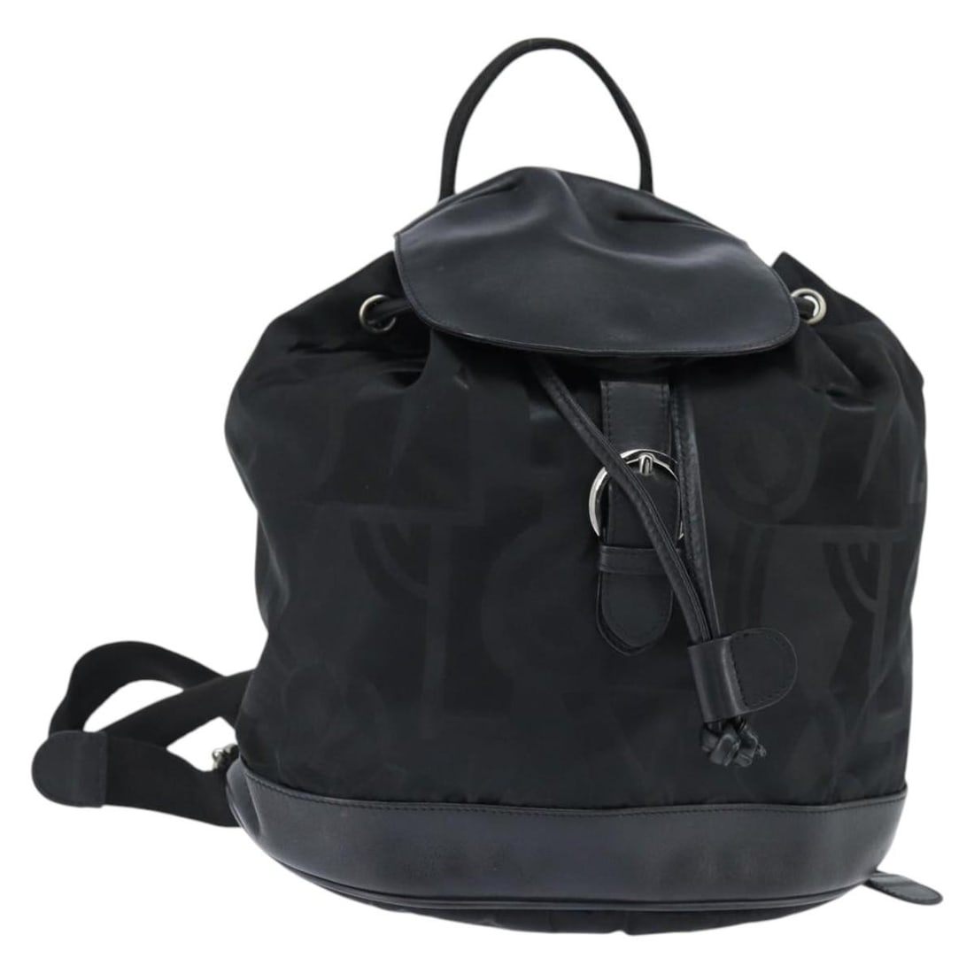 Salvatore Ferragamo Gancini Black Nylon Leather Backpack Auth BV-216772 (1 of 18)