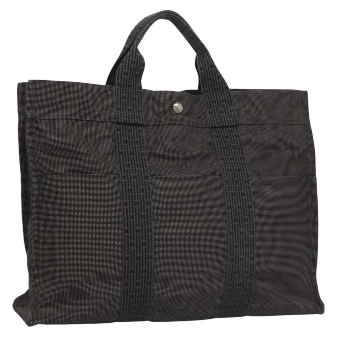 HERMES Her Line MM Gray Canvas Hand Bag Made in France: HERMES Her Line MM Gray Canvas Hand Bag Made in France Elevate your style with the HERMES Her Line MM Hand Bag, a sophisticated accessory crafted from durable gray canvas. This stylish hand bag showca