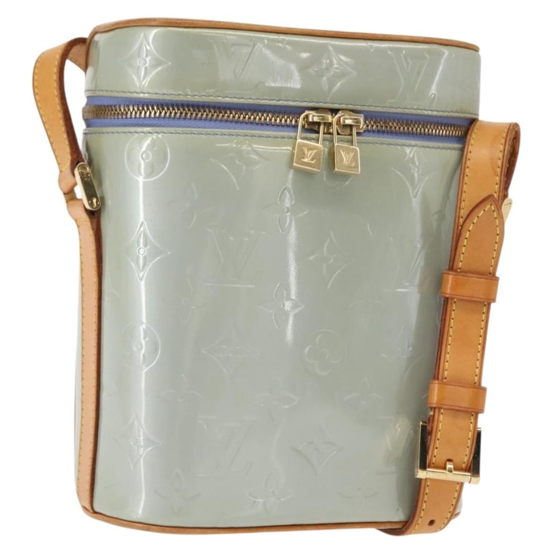 LOUIS VUITTON Monogram Vernis Sullivan Vertical Bag Lavande M91258 Authentic (1 of 18)