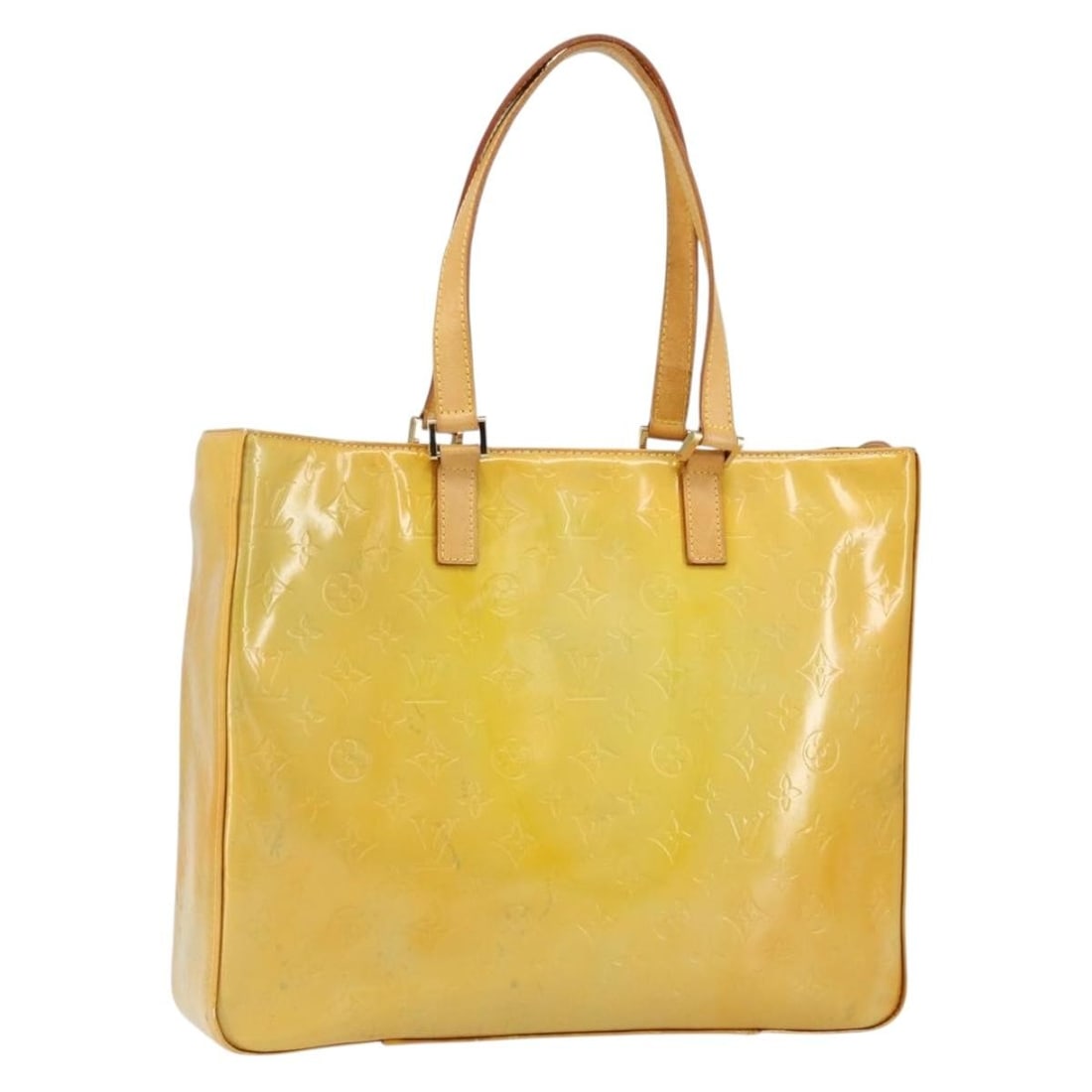 LOUIS VUITTON Monogram Vernis Columbus Tote Bag Gris M91028 Spain Authentic: LOUIS VUITTON Monogram Vernis Columbus Tote Bag Gris M91028 Spain Authentic This LOUIS VUITTON Monogram Vernis Columbus Tote Bag in Gris showcases the elegant design synonymous with the brand. Crafted