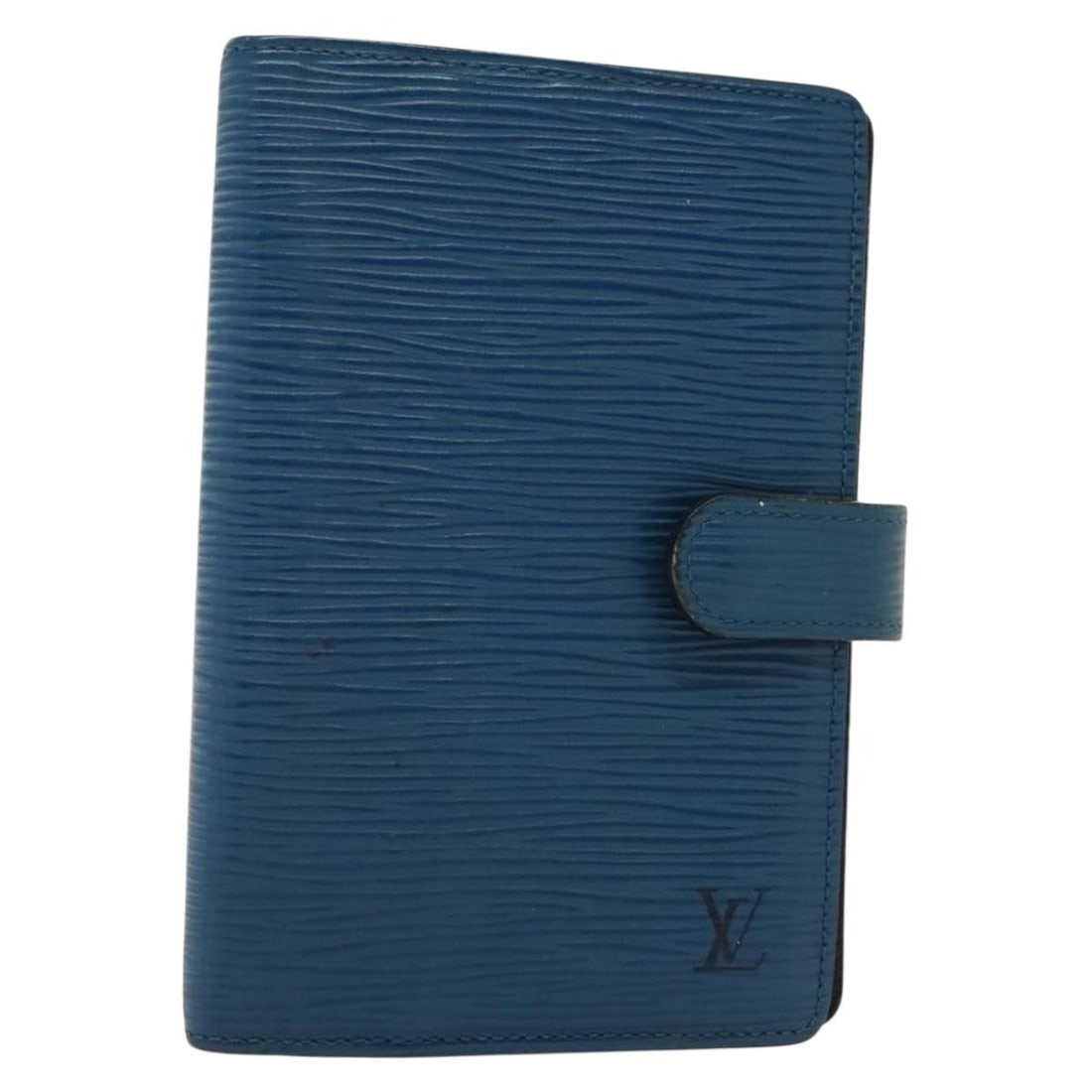 Authentic LOUIS VUITTON Blue Epi Agenda PM Planner Cover R20055: Authentic LOUIS VUITTON Blue Epi Agenda PM Planner Cover R20055 This authentic LOUIS VUITTON Epi Agenda PM Day Planner Cover in a striking blue hue is crafted from durable Epi leather, showcasing a bl
