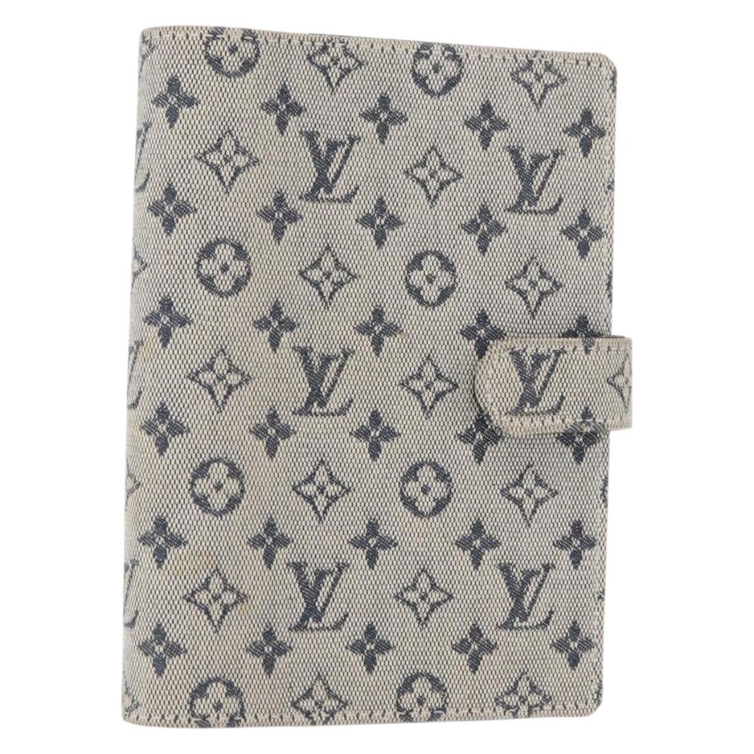 LOUIS VUITTON Blue Monogram Mini Agenda PM Day Planner Cover R20910: LOUIS VUITTON Blue Monogram Mini Agenda PM Day Planner Cover R20910 This LOUIS VUITTON Monogram Mini Agenda PM Day Planner Cover is a stylish and functional accessory crafted from Monogram Mini Canvas
