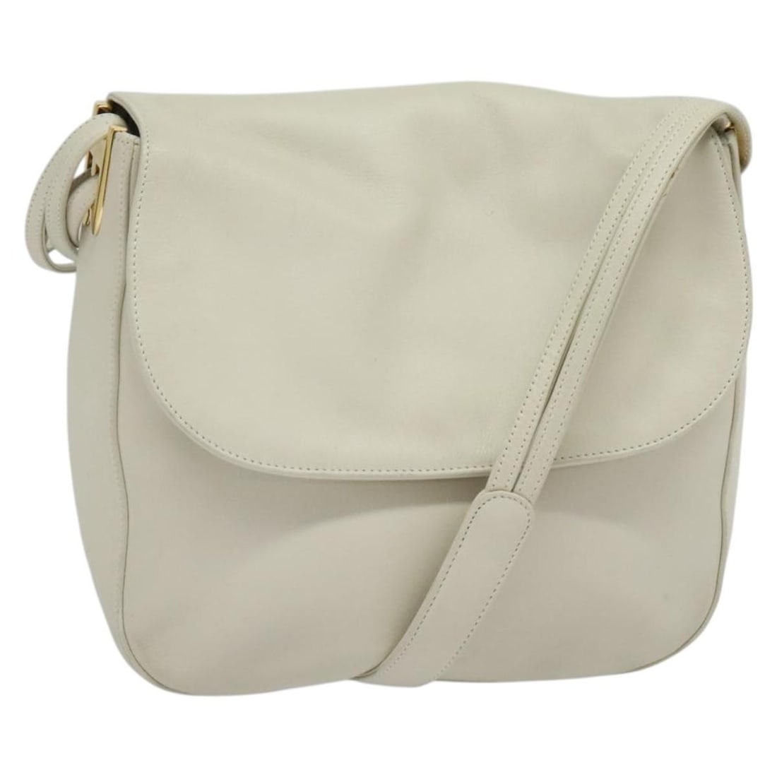 BALLY White Gold Leather Shoulder Bag Made in Italy (1 of 18)