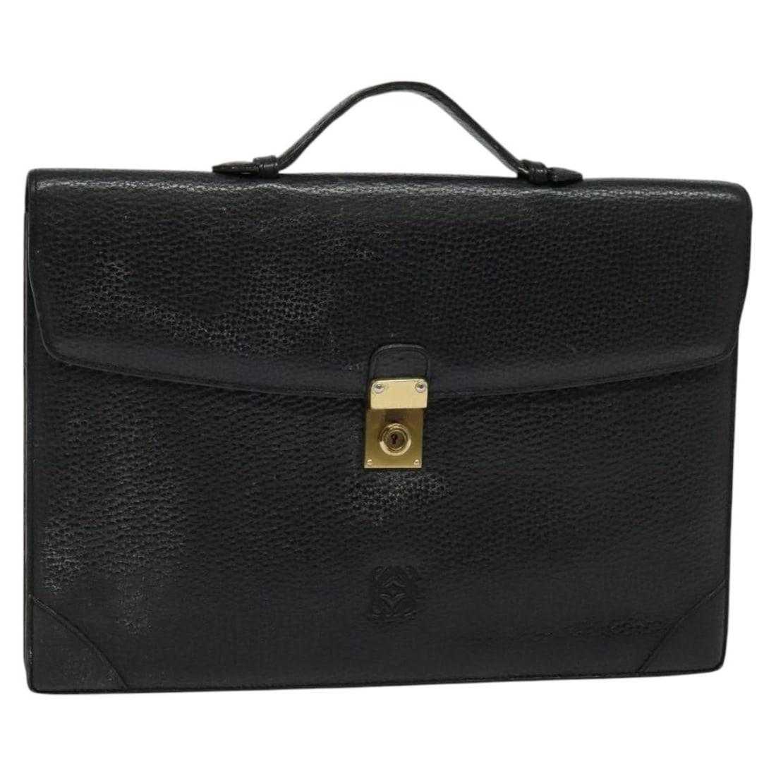 LOEWE Anagram Business Bag Leather Black Gold Made in Spain (1 of 18)