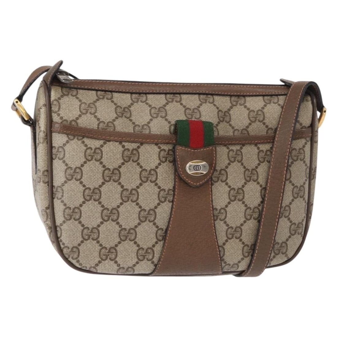 GUCCI GG Supreme Sherry Line Beige PVC Shoulder Bag BA8620 (1 of 18)