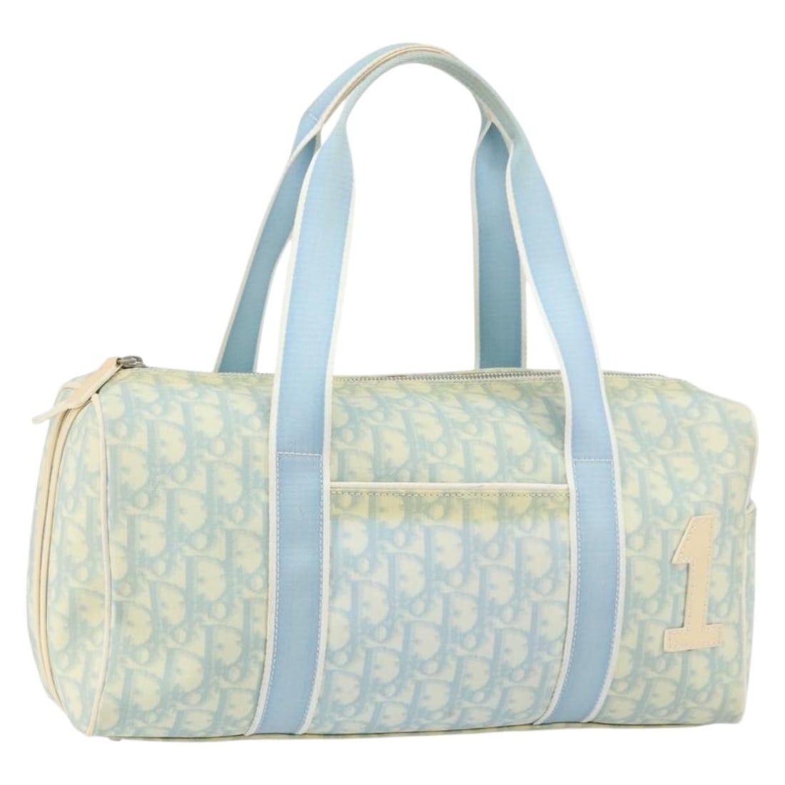 Christian Dior Trotter Light Blue PVC Canvas Handbag Silver Accents Italy: Christian Dior Trotter Light Blue PVC Canvas Handbag Silver Accents Italy This Christian Dior Trotter Canvas handbag is crafted from light blue and silver PVC leather with the signature Trotter canvas