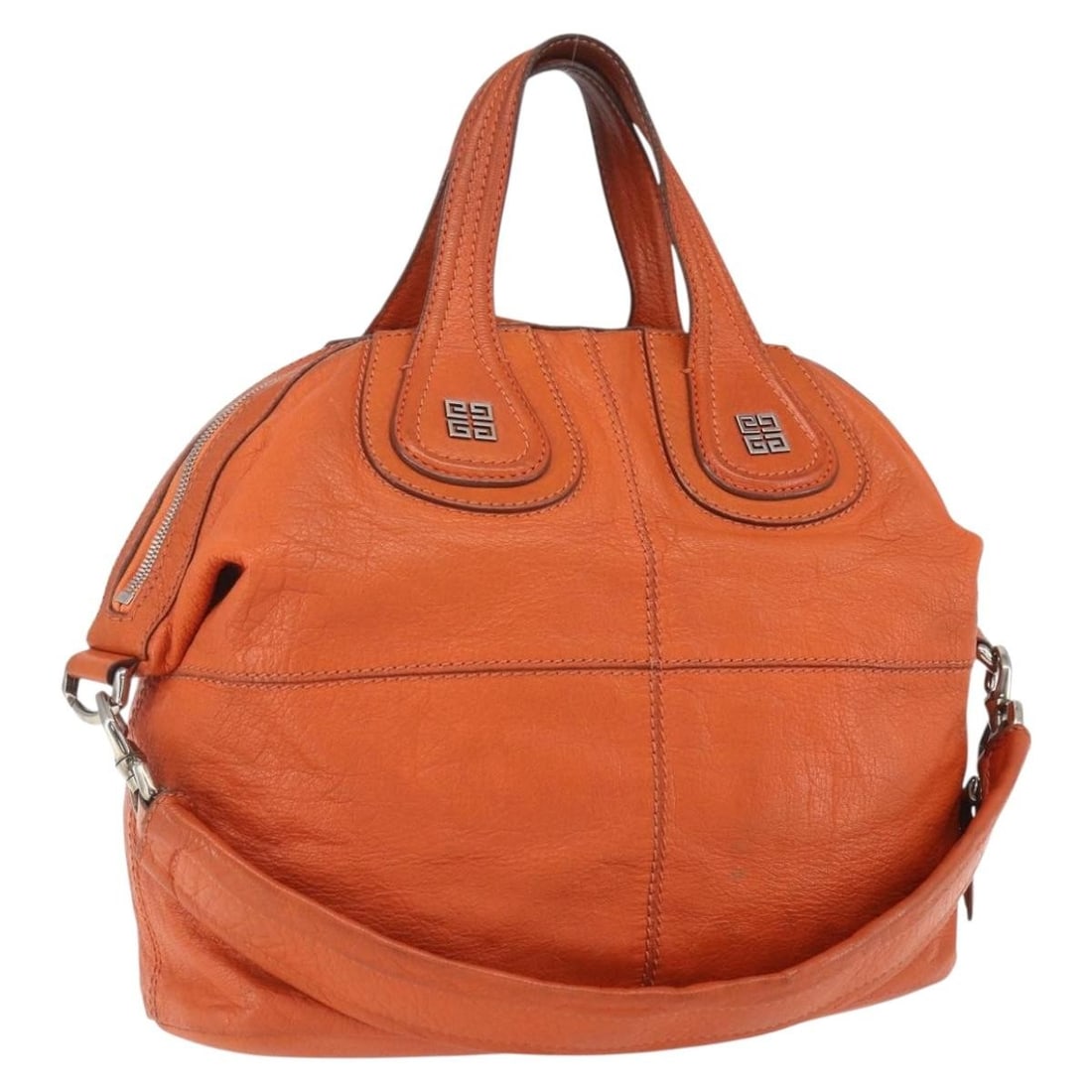 Givenchy Nightingale Orange Leather Satchel with Shoulder Strap Two Way Italy (1 of 18)