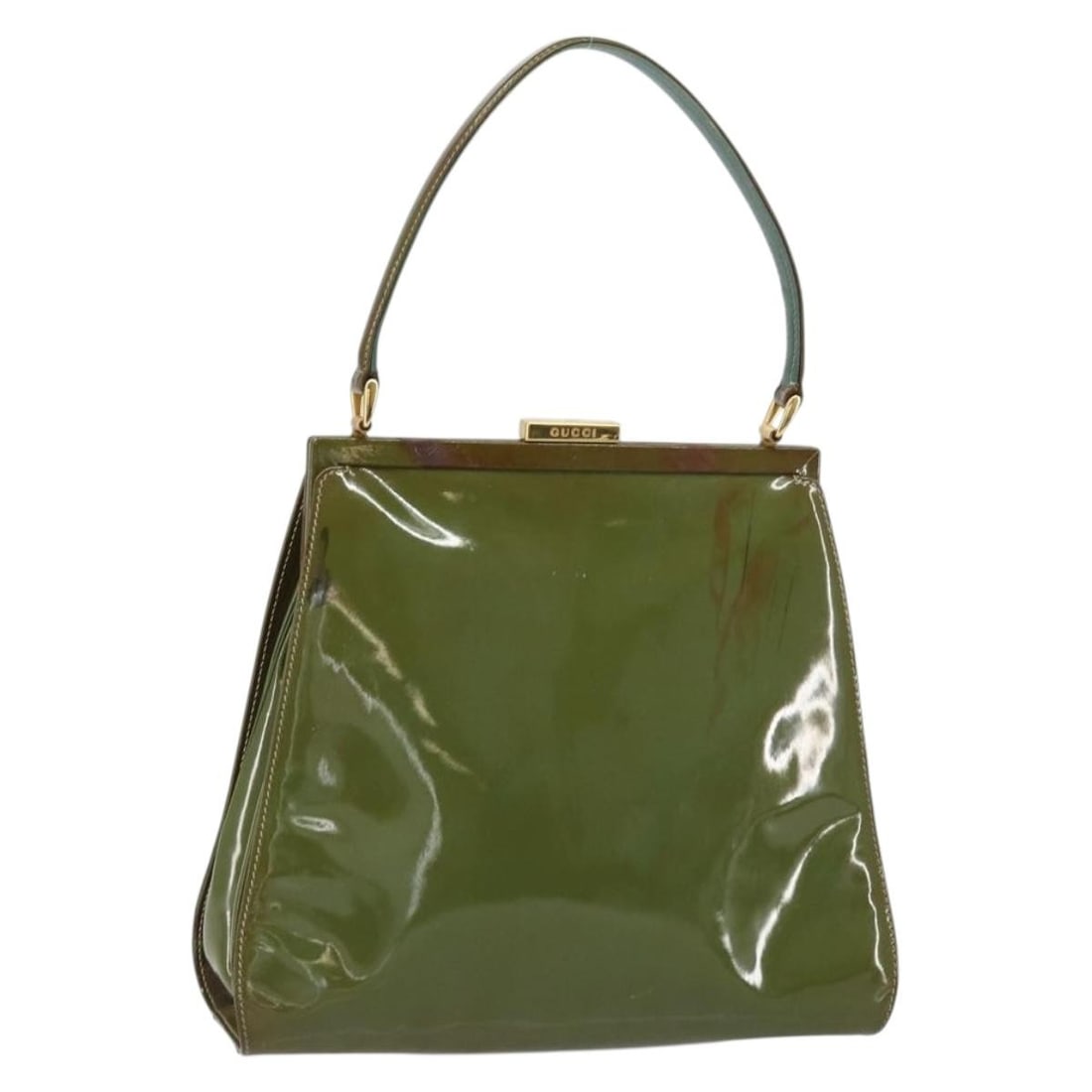 GUCCI Green Gold Enamel Hand Bag Model 000 2046 0300 Auth (1 of 18)