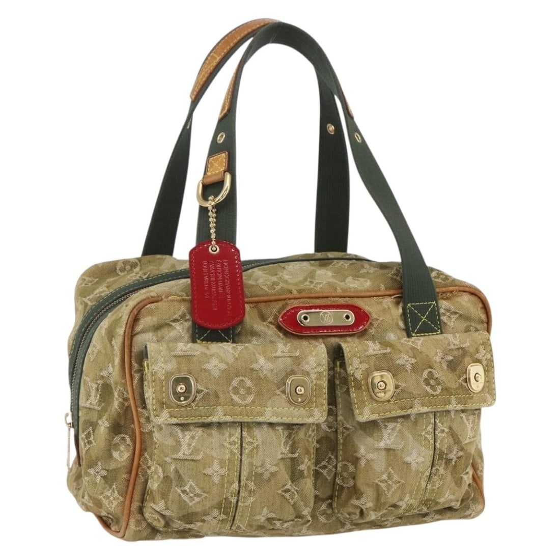 Louis Vuitton Jasmine Monogram Denim Canvas Khaki Shoulder Bag M95772: Louis Vuitton Jasmine Monogram Denim Canvas Khaki Shoulder Bag M95772 This is a Louis Vuitton Monogram Morafrage Jasmine shoulder bag in khaki, crafted from monogram denim canvas. The bag features sig