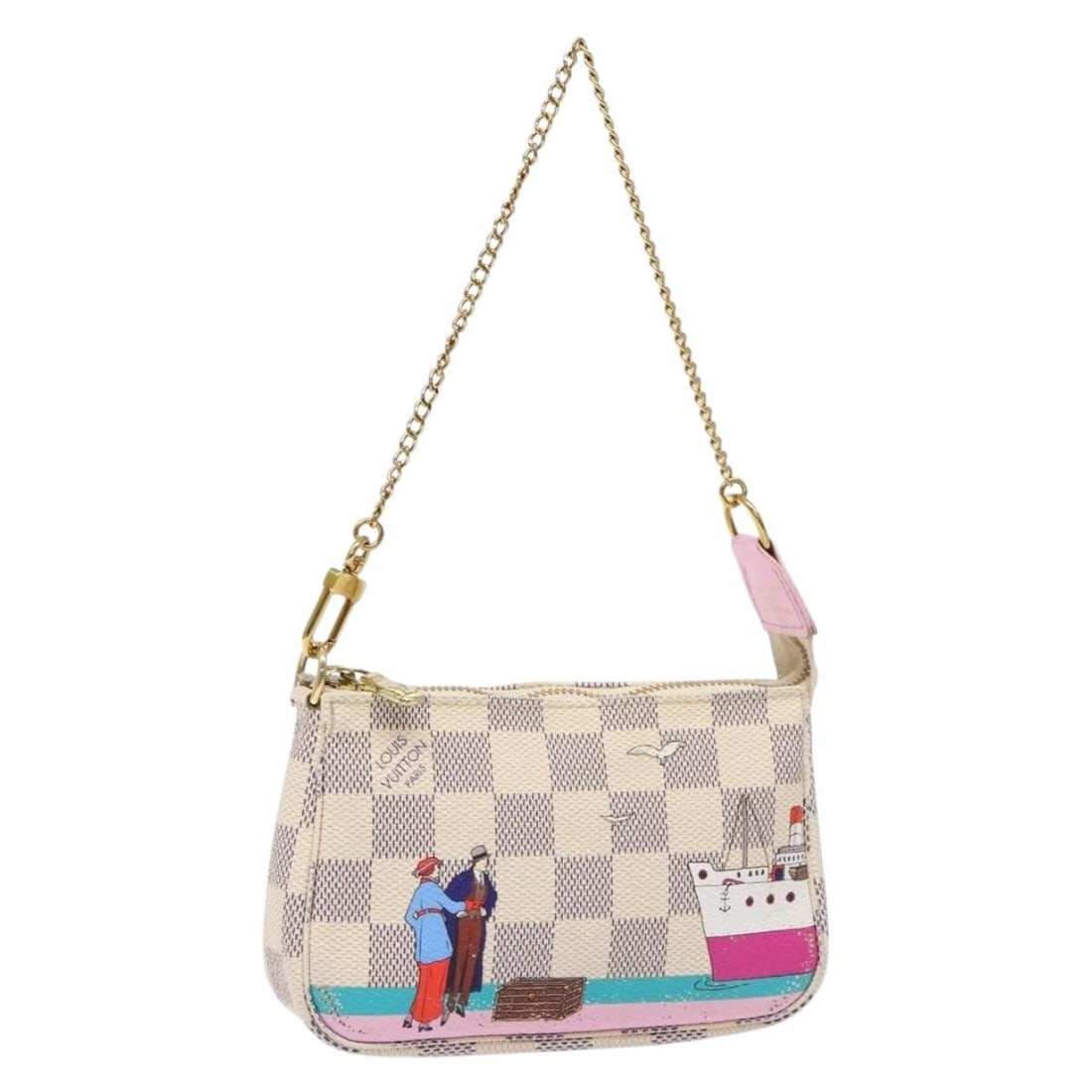 LOUIS VUITTON Damier Azur Mini Pochette Accessoires Pouch N41669 France (1 of 18)