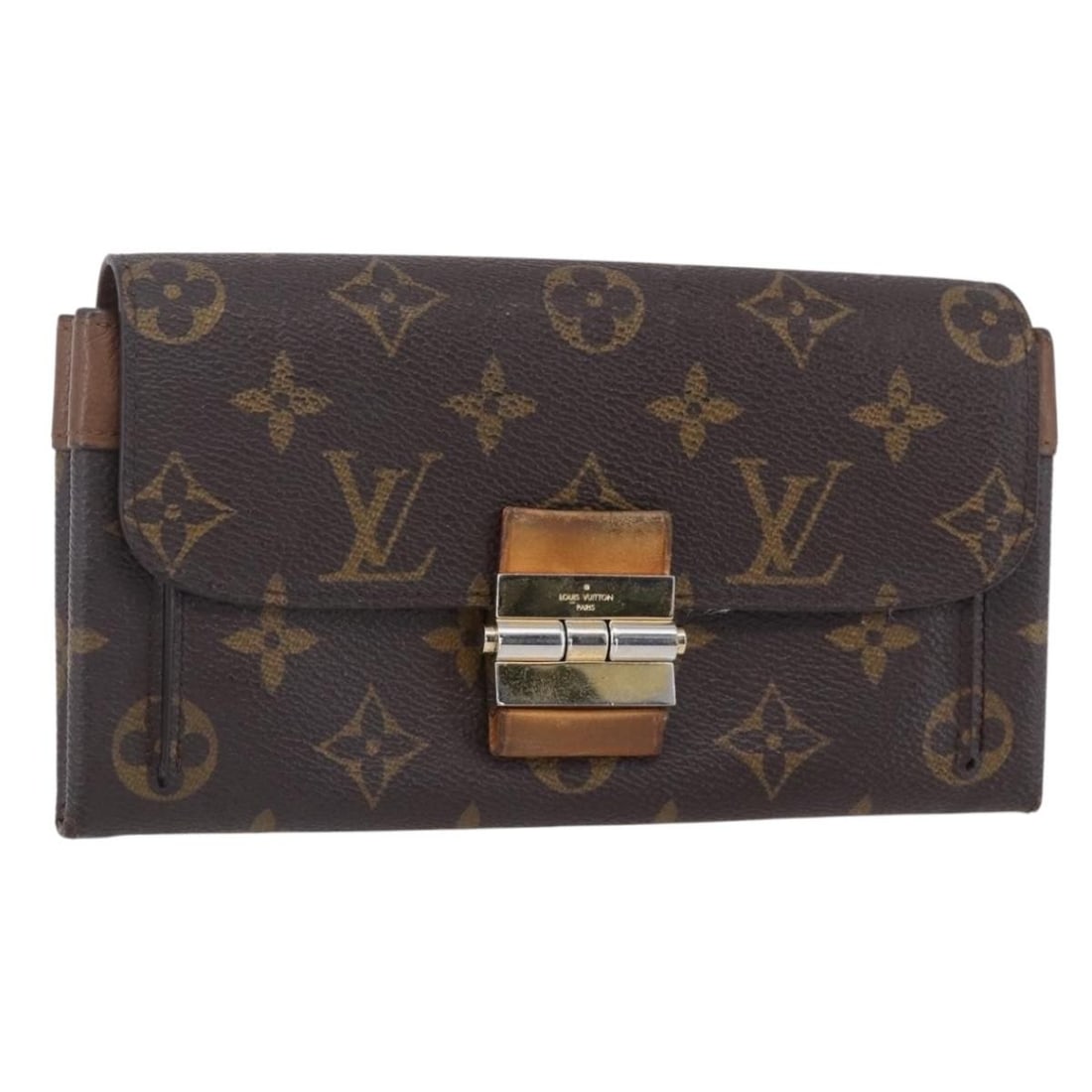 LOUIS VUITTON Monogram Elysee Long Wallet Camel M60361 Auth (1 of 18)