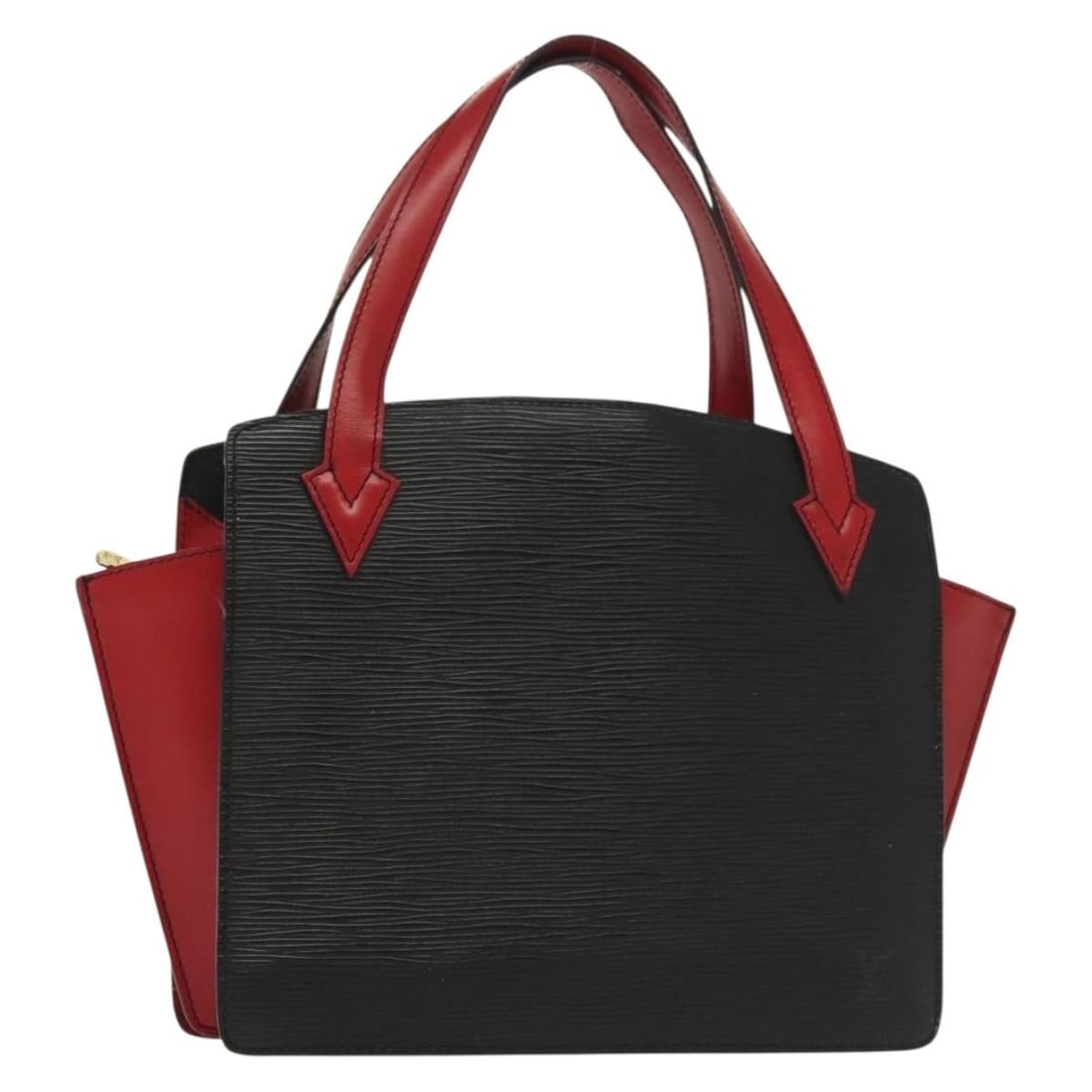Louis Vuitton Epi Bicolor Varenne Hand Bag Black Red M52387 Auth: Louis Vuitton Epi Bicolor Varenne Hand Bag Black Red M52387 Auth This stylish LOUIS VUITTON Varenne Hand Bag showcases a striking bicolor design in classic black and red Epi leather. With dimensions o