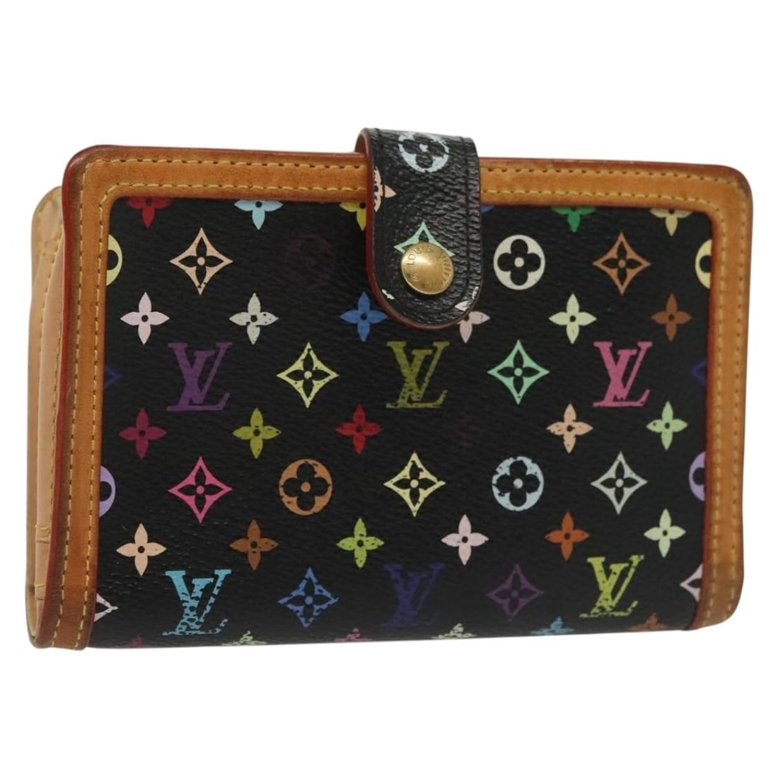 LOUIS VUITTON Multicolor Portefeuille Viennois Bifold Wallet Black M92988 Auth (1 of 18)