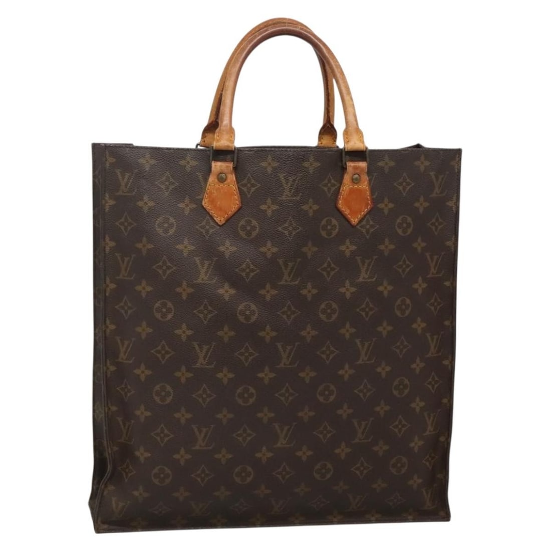 LOUIS VUITTON Monogram Sac Plat Hand Bag M51140 Made in France (1 of 18)