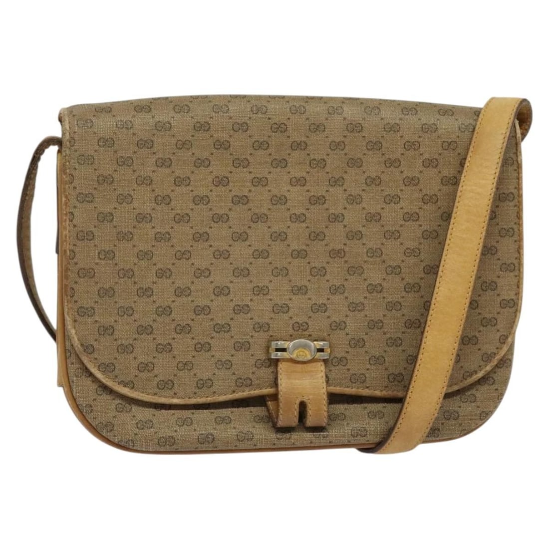 GUCCI Micro GG Supreme Shoulder Bag PVC Beige Gold 001 406 1780 Authentic Italy (1 of 18)