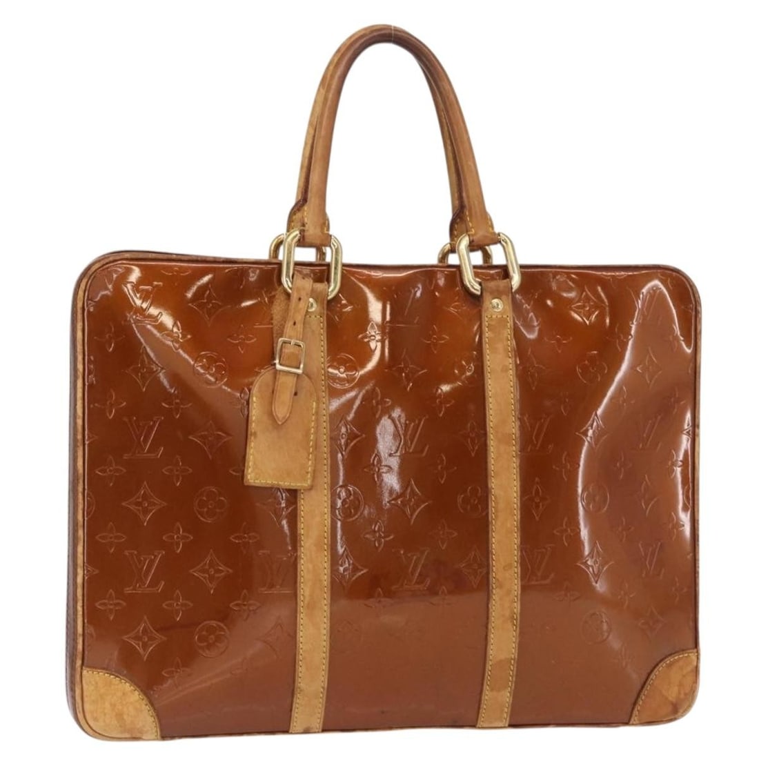 LOUIS VUITTON Monogram Vernis Van Damme Hand Bag Bronze Patent Leather Auth M91125: LOUIS VUITTON Monogram Vernis Van Damme Hand Bag Bronze Patent Leather Auth M91125 This authentic LOUIS VUITTON Monogram Vernis Van Damme Hand Bag showcases a stunning bronze patent leather exterior,