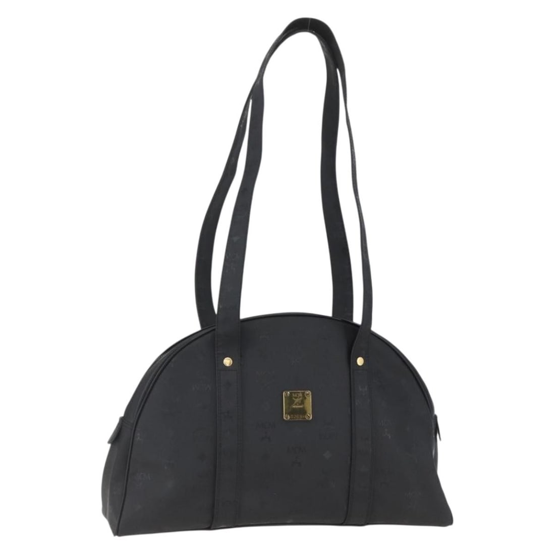 MCM Vicetos Black PVC Shoulder Bag with Gold Accents (1 of 18)