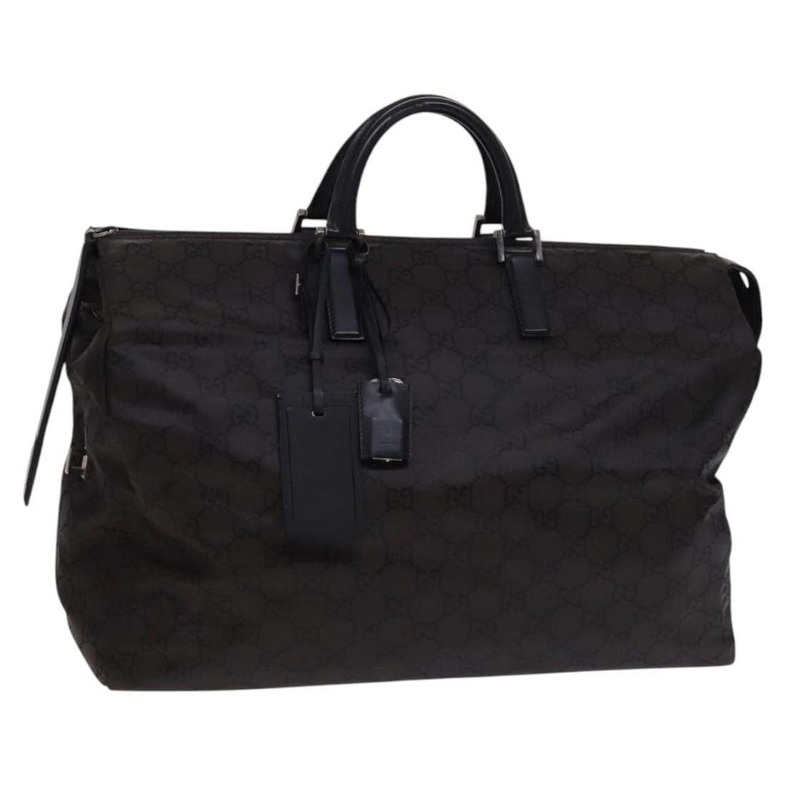 GUCCI GG Canvas Brown Silver Boston Bag Nylon 012 0381 08 Auth (1 of 18)