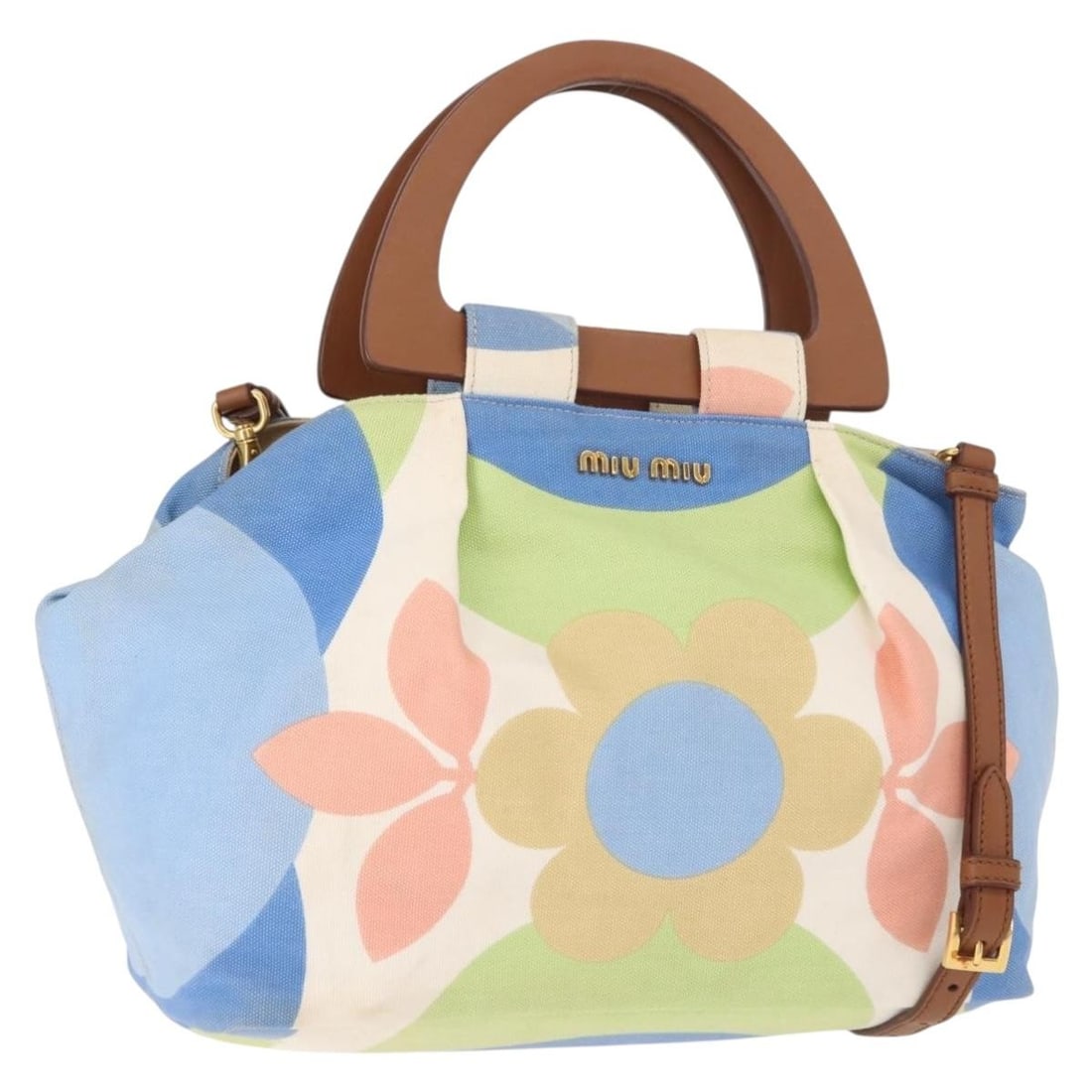 Miu Miu Canvas Hand Bag Green Gold Authentic 149273 Italy: Miu Miu Canvas Hand Bag Green Gold Authentic 149273 Italy This Miu Miu Hand Bag combines style and functionality with its vibrant green and gold color scheme. Crafted in Italy from durable canvas, thi