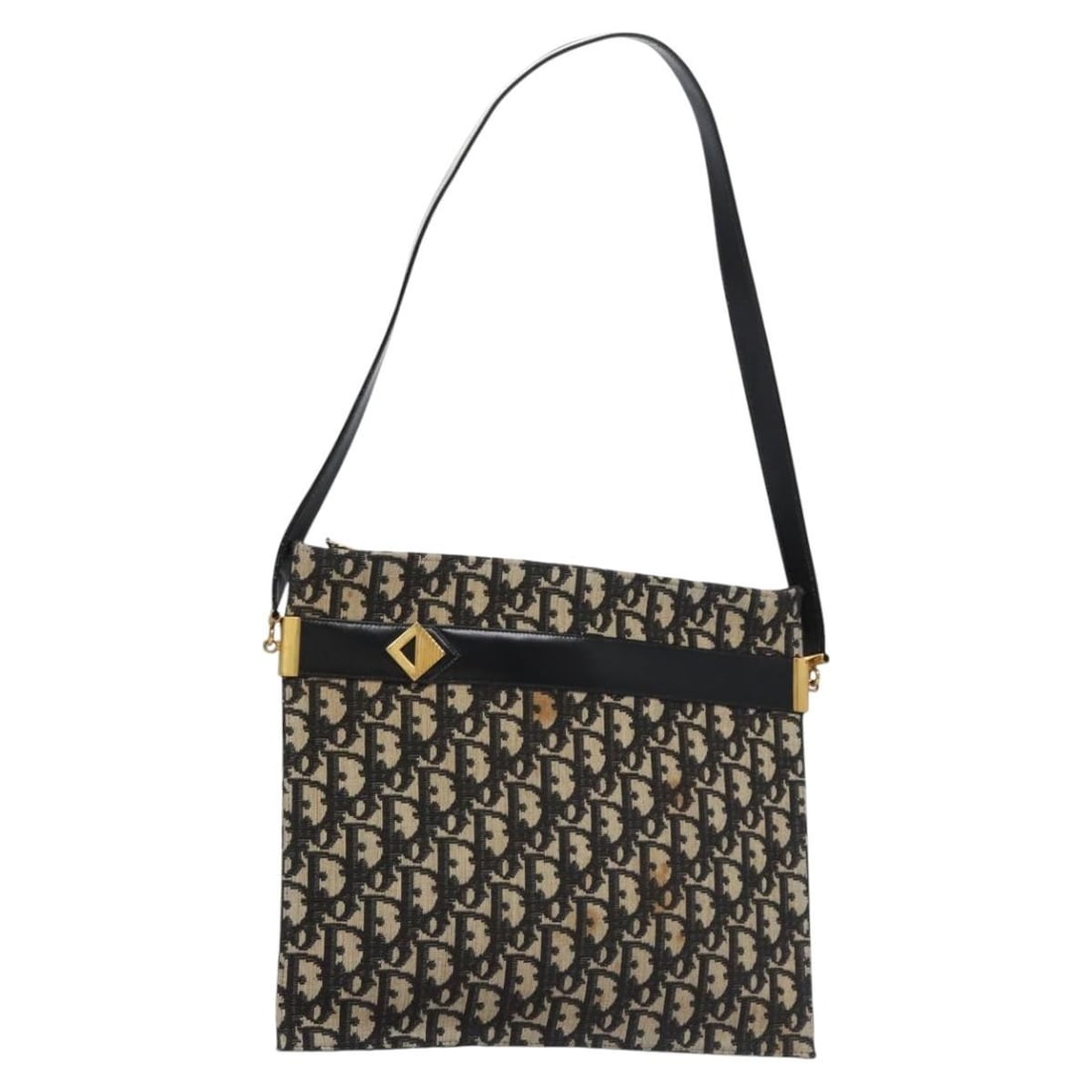 Christian Dior Navy Trotter Canvas Shoulder Bag France (1 of 18)