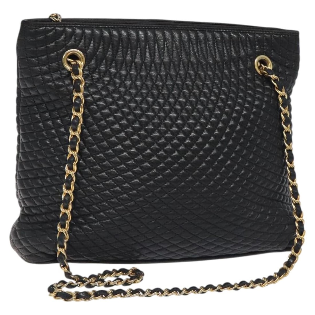 BALLY Black Gold Leather Chain Shoulder Bag Made in Italy (1 of 18)