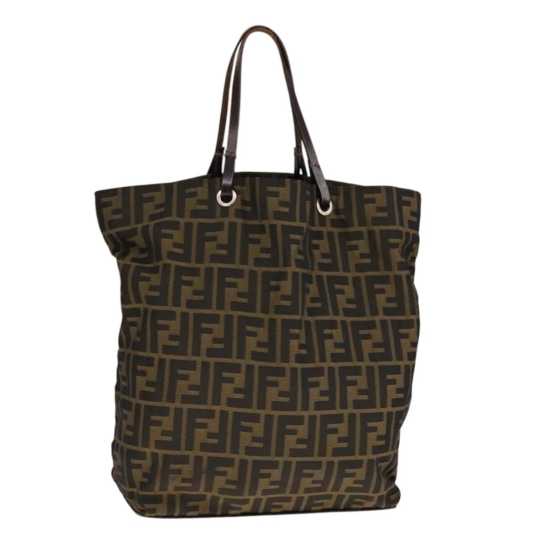 Fendi Zucca Canvas Hand Bag Brown Black Made in Italy: Fendi Zucca Canvas Hand Bag Brown Black Made in Italy This authentic FENDI Zucca Canvas Hand Bag combines style and practicality, featuring a striking brown and black exterior crafted from durable Zuc