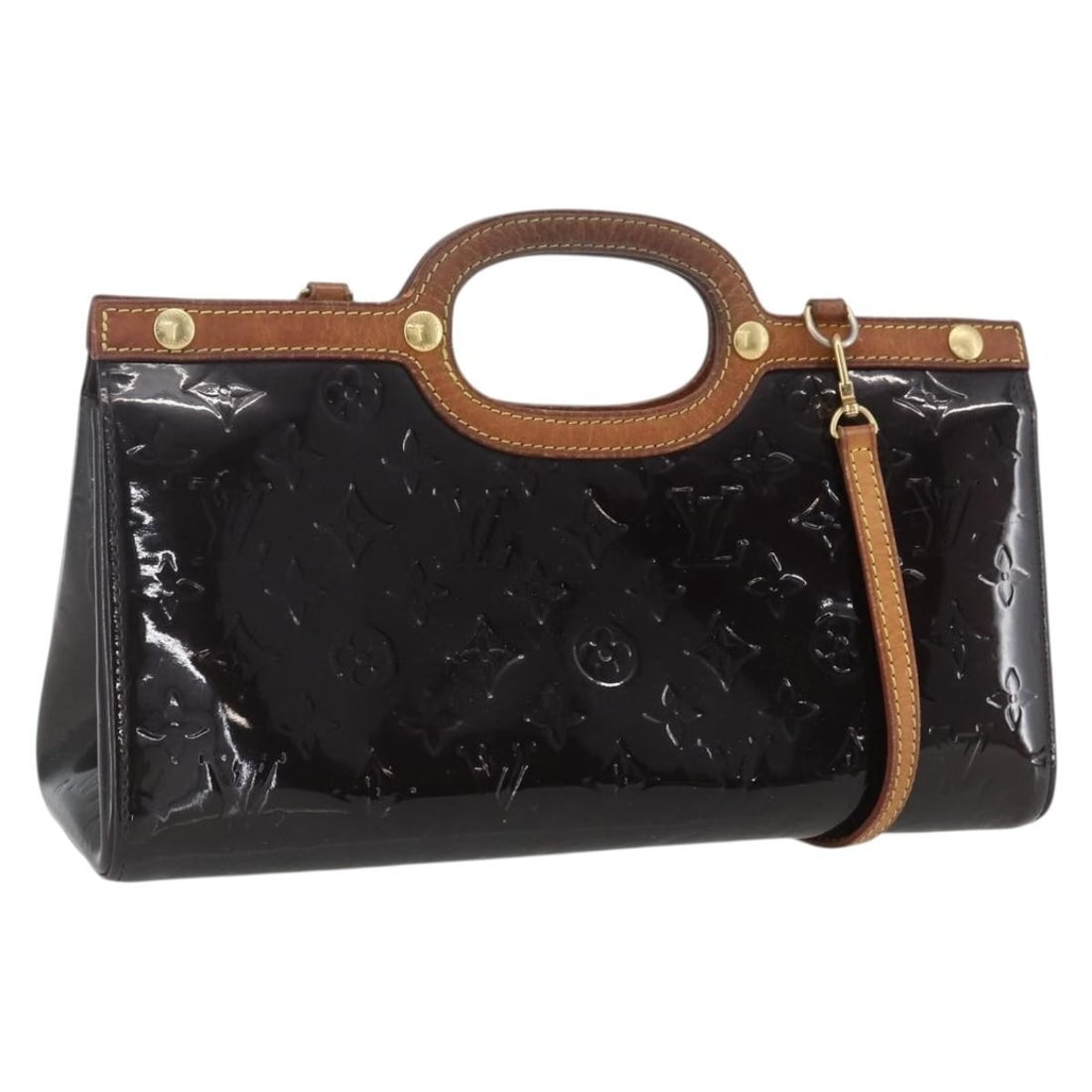 Louis Vuitton Roxbury Drive Patent Leather Amarante Handbag with Strap M91995 (1 of 18)