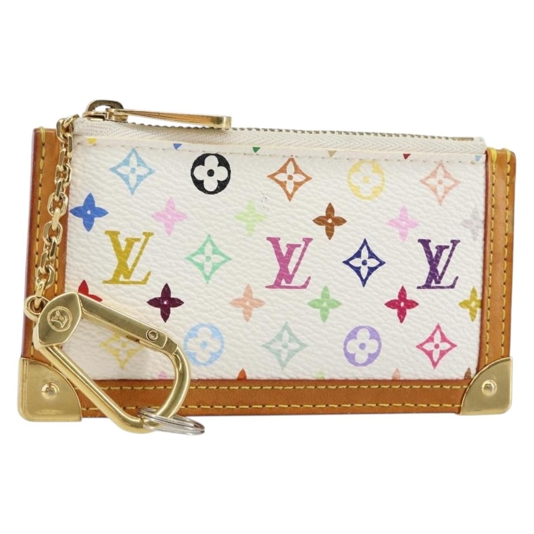 Louis Vuitton Multicolor Coin Purse M92655 White Canvas Made in Spain: Louis Vuitton Multicolor Coin Purse M92655 White Canvas Made in Spain This Louis Vuitton Multicolor Pochette Cles Coin Purse is a stylish accessory crafted from Monogram Multicolor Canvas in a strikin