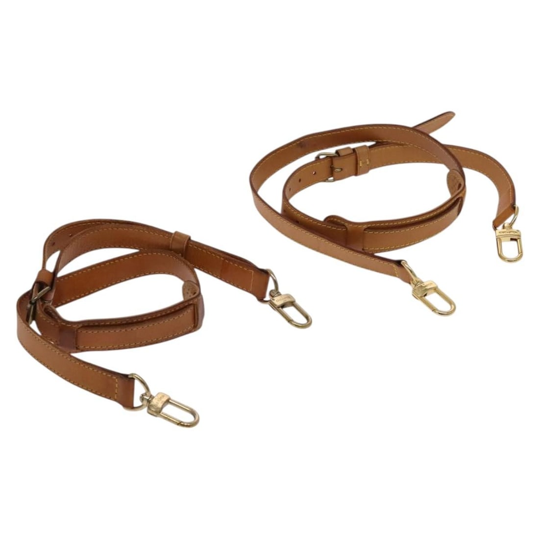 Louis Vuitton Beige Leather Shoulder Strap 2 Set Authentic (1 of 13)