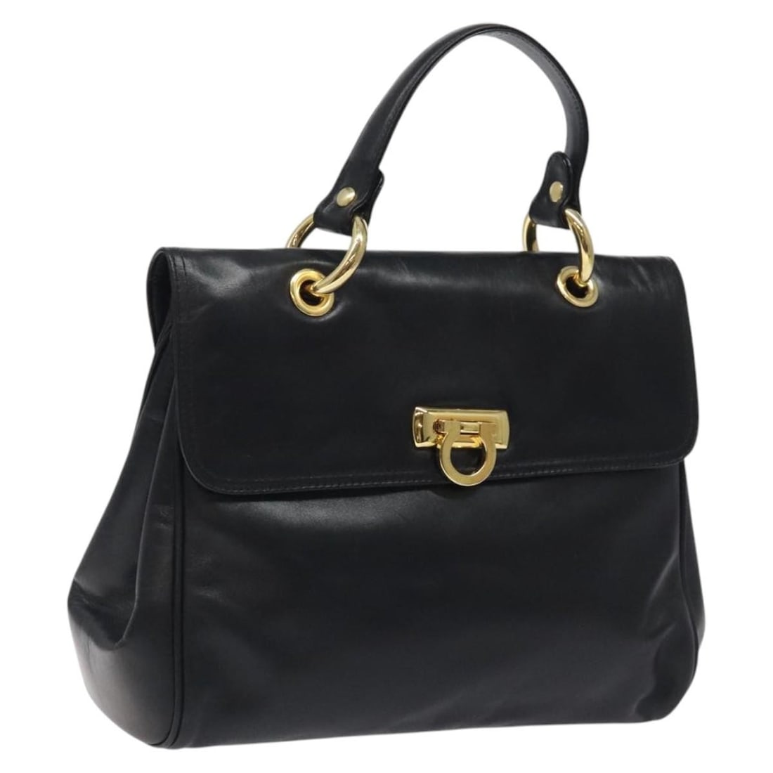 Bally Black Leather Handbag With Gold Tone Accents and Dust Bag (1 of 18)