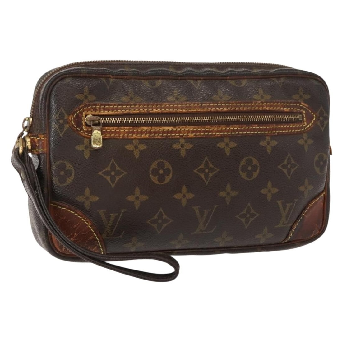 LOUIS VUITTON Monogram Marly Dragonne GM Clutch Bag M51825 Auth: LOUIS VUITTON Monogram Marly Dragonne GM Clutch Bag M51825 Auth This LOUIS VUITTON Monogram Marly Dragonne GM Clutch Bag is a stylish accessory crafted from durable Monogram Canvas, showcasing the ico