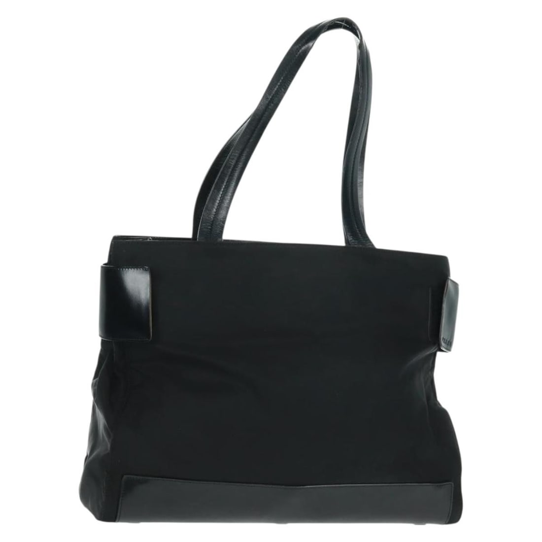 Prada Black Nylon Tote Bag with Silver Accents and Guarantee Card (1 of 18)