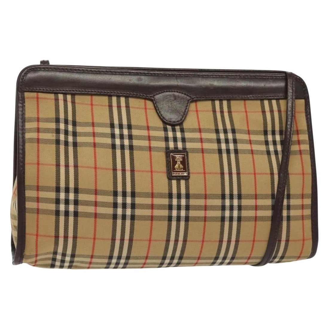 Burberrys Nova Check Beige Gold Canvas Shoulder Bag Italy 142412 (1 of 18)