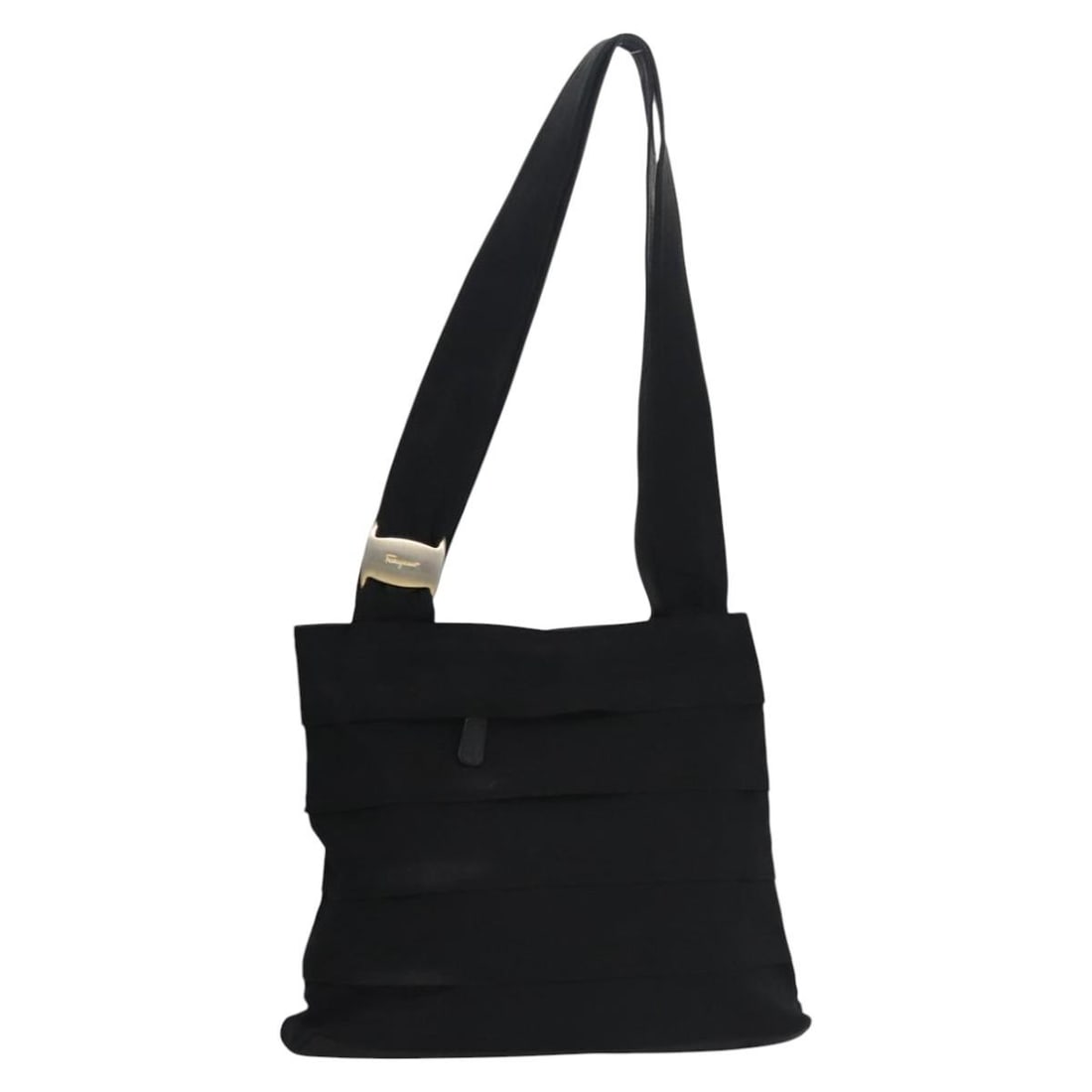 Salvatore Ferragamo Vala Canvas Shoulder Bag Brown Gold Italy Auth TH5740: Salvatore Ferragamo Vala Canvas Shoulder Bag Brown Gold Italy Auth TH5740 This Salvatore Ferragamo Vala Shoulder Bag is a stylish accessory crafted from durable canvas in a rich brown and gold color p