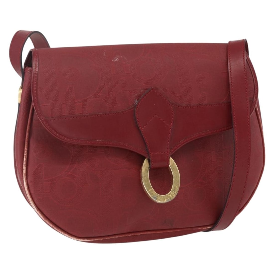 Christian Dior Red Gold Trotter Canvas Shoulder Bag Authenticated: Christian Dior Red Gold Trotter Canvas Shoulder Bag Authenticated This exquisite Christian Dior Trotter Canvas Shoulder Bag showcases a striking red and gold exterior, crafted from durable Trotter Can