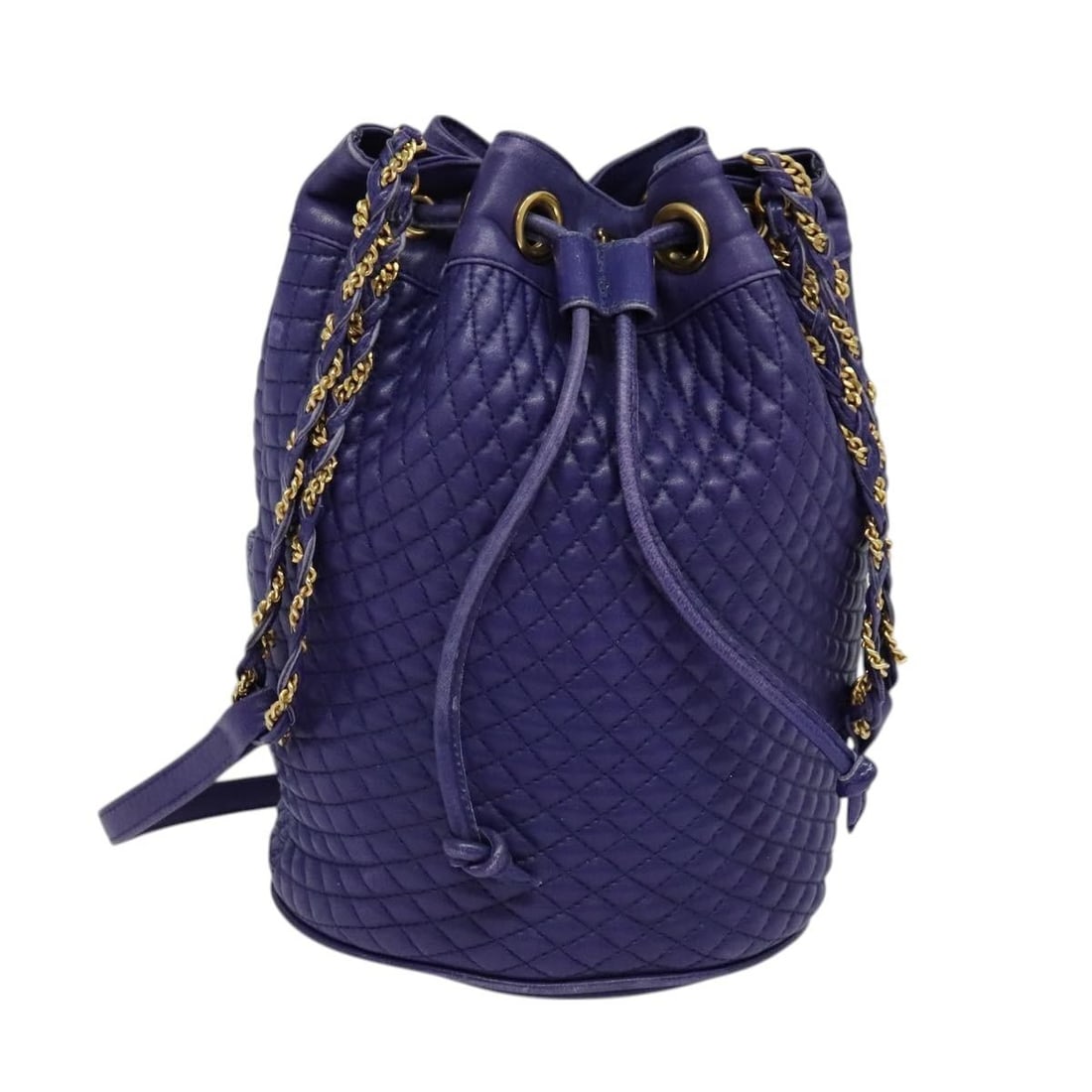 BALLY Purple Gold Leather Shoulder Bag Authentic Made in Italy (1 of 18)