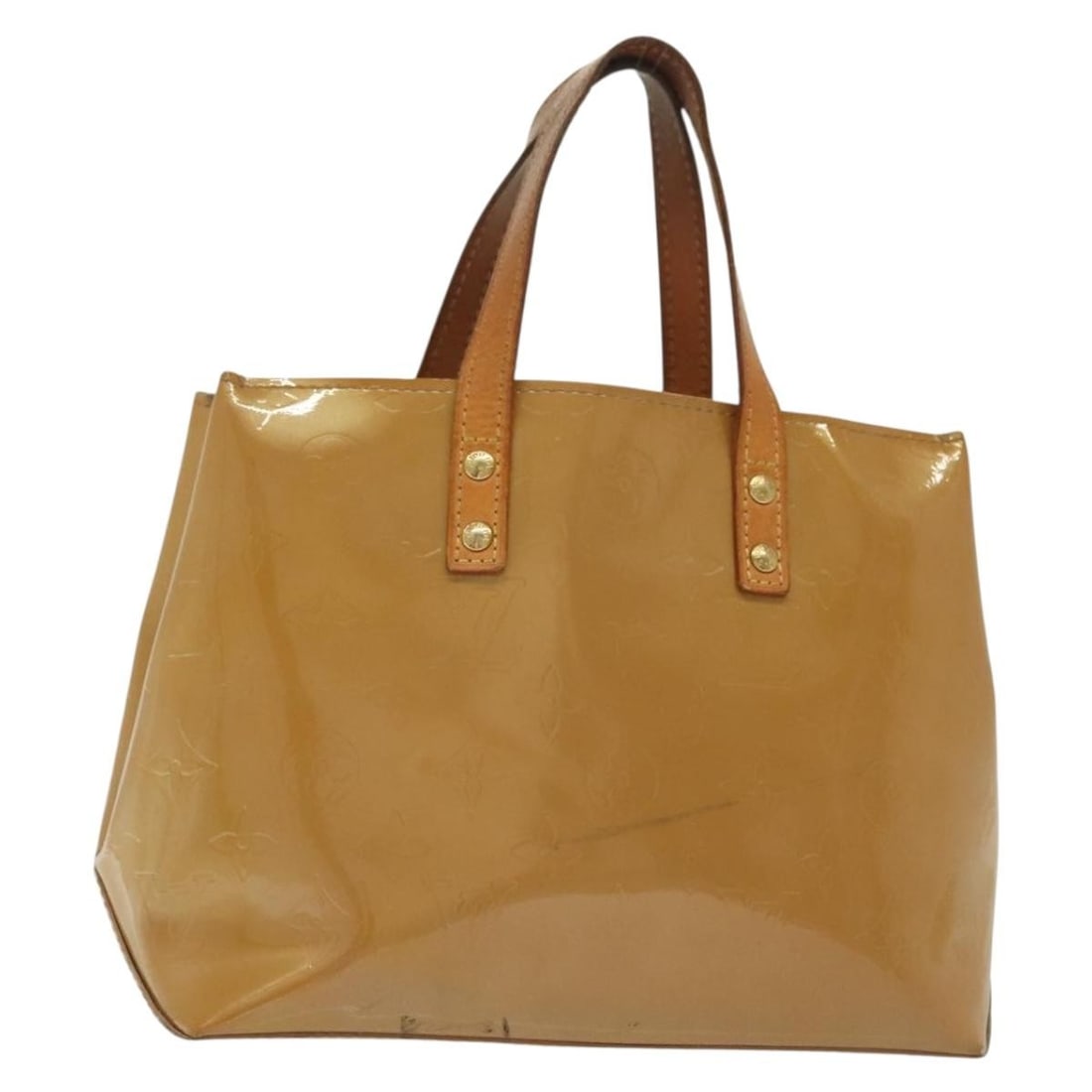 LOUIS VUITTON Monogram Vernis Reade PM Hand Bag Noisette M91334 Auth (1 of 18)