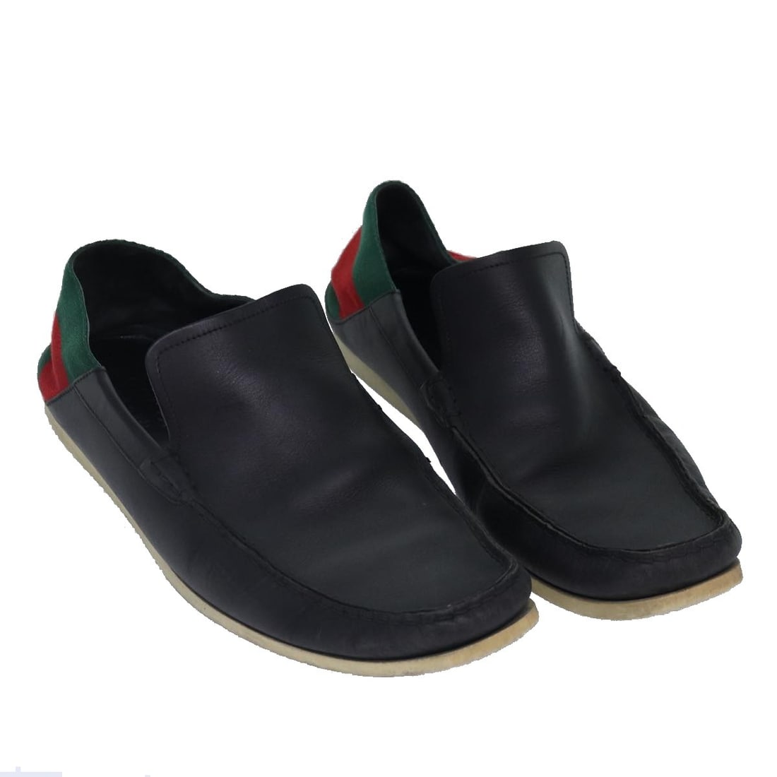 GUCCI Black Leather Web Sherry Line Slipper Shoes 41.5EJ Authentic (1 of 18)